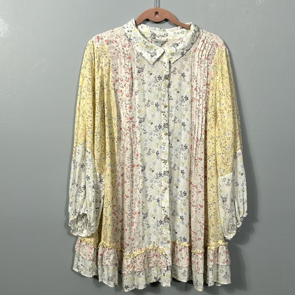 Cato Printed Tunic Dress Ditsy Floral Multi Pastel Size M- L - Picture 3 of 17